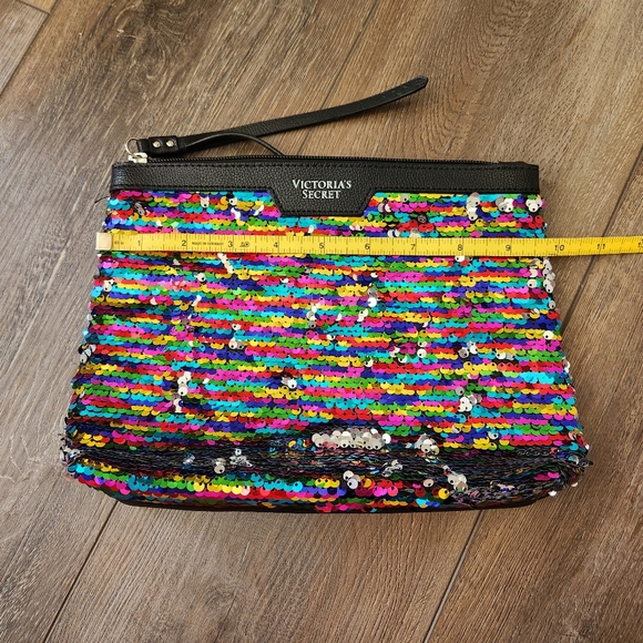 Victoria's Secret Rainbow Sequin Cosmetic Bag Coin Purse - Picture 6 of 6